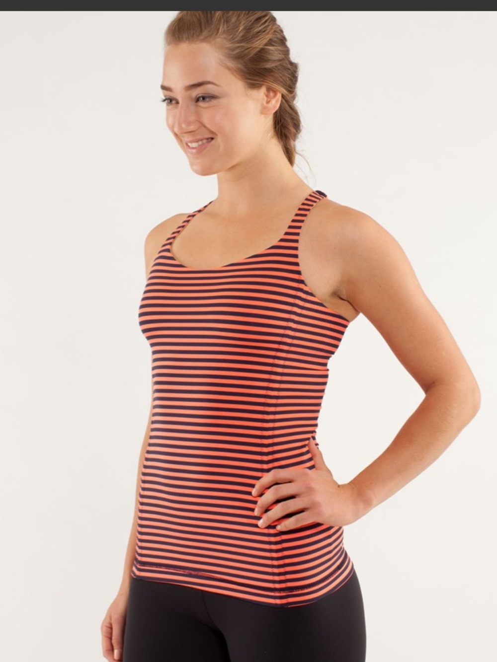 Lululemon Athletica Free to Be Tank Top Athletic Stripe inkwell luxtreme